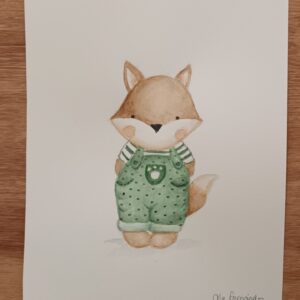 Cuadro Zorrito con Jardinero